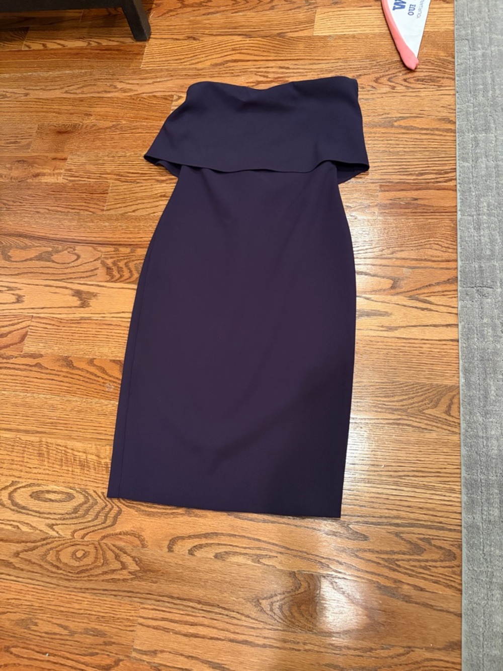 Likely Strapless Fold-Over Sheath Dress in Deep Purple